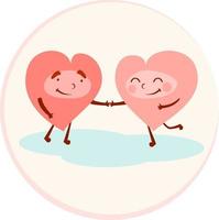 Two happy hearts vector