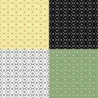 Set of geometric SEAMLESS patterns with swirl grid and abstract flowers. Ornates for decoration and printing on fabric. Design element. Vector