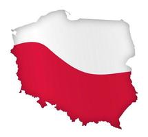 borders of Poland in colors of national flag of Poland. Independence Day. Basis of festive banner, layout. Vector on a white background