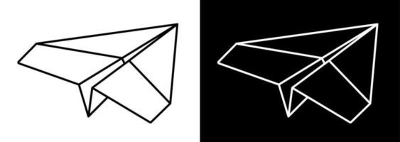 paper airplane icon. Sending messages and delivering e-mail. Travel design element. Black and white vector