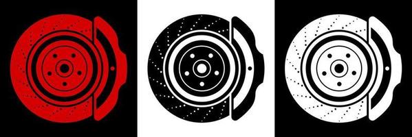 car brake disc icon. Brake pads, car parts. Car maintenance in the workshop. Vector in a flat style