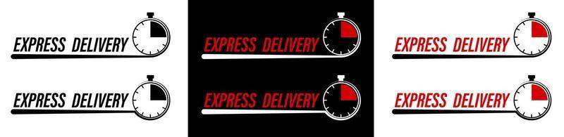 express delivery icon with stopwatch for apps, websites and ad banners. Minimalistic vector