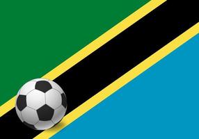 bandera de tanzania y balón de fútbol vector
