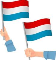 luxembourg flag in hand icon vector