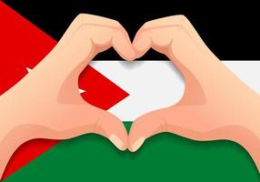 Jordania bandera y mano en forma de corazón vector