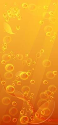 realistic orange juice. Refreshing citrus lemonade with air bubbles of gas. Vertical flyer, template for invitation for a summer holiday or festival