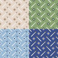set of seamless patterns with geometric  knight swords for wall wallpaper and toy packaging. Ornament for decoration and printing on fabric. Design element. Vector