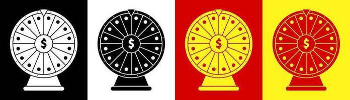 wheel of fortune with a dollar sign in center. Luck, casino and gambling. Spin the roulette, try your luck. Minimalistic vector