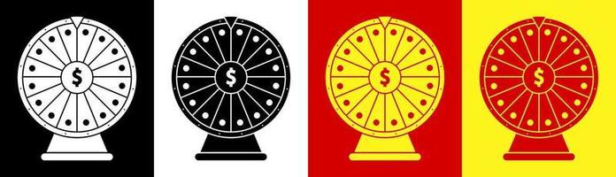 wheel of fortune with a dollar sign in center. Luck, casino and gambling. Spin the roulette, try your luck. Minimalistic vector