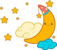 Cute moon cartoon vector