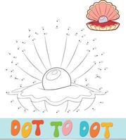 Dot to dot puzzle. Connect dots game. shell vector illustration