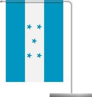 Honduras flag on pole icon vector