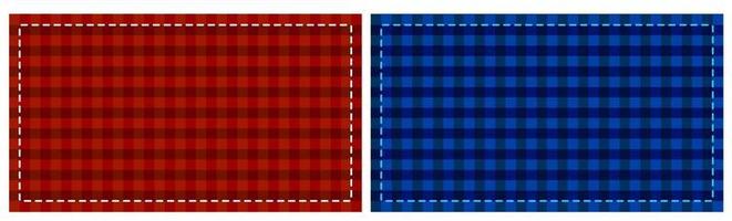A4 template with a large checkered pattern, imitation fabric. Red and blue banner. The basis for the flyer. Vector
