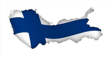 fronteras de finlandia en colores de la bandera nacional de finlandia. día de la Independencia. base de banner festivo, diseño. vector sobre un fondo blanco