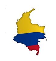 borders of Colombia in colors of national flag. Independence Day. Basis of festive banner, layout. Vector on a white background