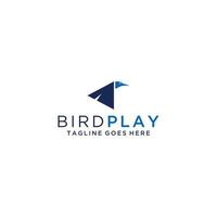 Bird and play logo sign design template vector