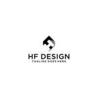 hf, fh diseño de letrero de logotipo inicial para su empresa vector