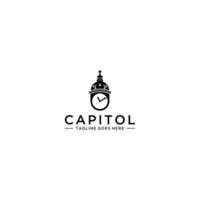 Capitol and time logo design inspiration vector