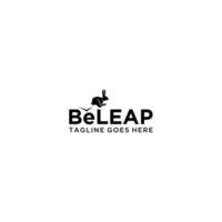 diseño de letrero de logotipo de beleap con conejo en el logotipo vector