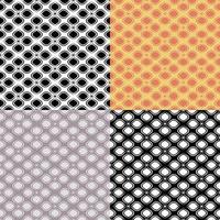 set of seamless patterns with abstract geometric flowers. Ornament for decoration and printing on fabric. Design element. Vector