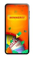 Online casino in realistic smartphone. Roulette game, wheel of fortune. Sports betting. Online game winner, jackpot. Element for web banner or design concept. Vector