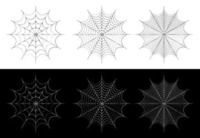 spider web icon of different density. Design element for Halloween. Black and white vector