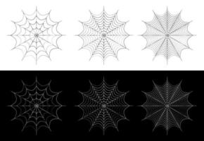 spider web icon of different density. Design element for Halloween. Black and white vector