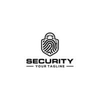 Fingerprint with lock sign inside. Concept of personal data protection and security. vector