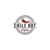 Chili, spicy, sauce badge vintage, restaurant logo Formats vector