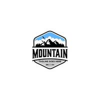 Climbing, mountaineering logo or label. Mountains vector