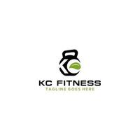 KC letter initial fitness logo design vector