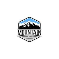 Mountain logo design vector illustration, outdoor adventure .