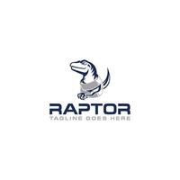 diseño de letrero de logotipo de raptor y acero vector