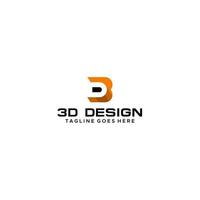 diseño de signo de logotipo de carta 3d vector