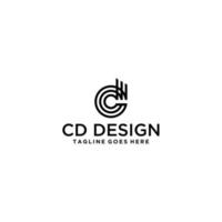 CD or C or DC or D initial letter logo design template vector