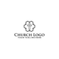 logotipo de la iglesia con resumen gráfico vectorial de la biblia vector