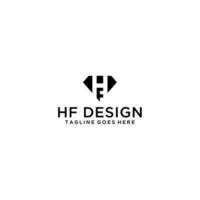hf, fh diseño de letrero de logotipo inicial para su empresa vector