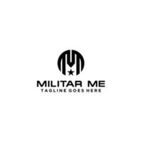 mm iniciales para logotipo militar vector