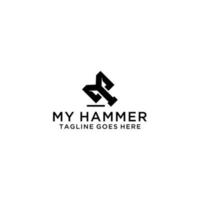 MY or YM the letters that make up the hammer vector