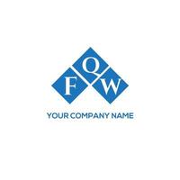 FQW letter logo design on white background. FQW creative initials letter logo concept. FQW letter design. vector