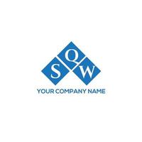 SQW letter logo design on white background. SQW creative initials letter logo concept. SQW letter design. vector