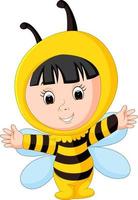 Cute baby wearing a bee suit vector