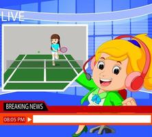 news reporter tennis sport vector