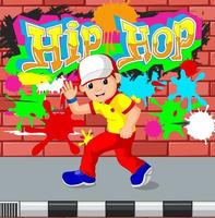 niños bailando hip hop vector