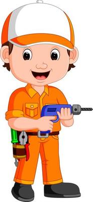 Cartoon illustration of a mechanic