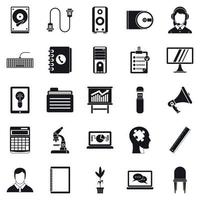 IT business icons set, simple style vector