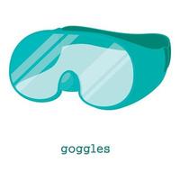 Laboratory goggles icon, cartoon style vector