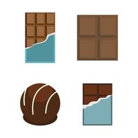 Chocolate icon set, flat style vector