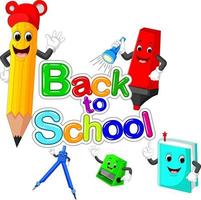 Back to School Title Texts with School Items vector