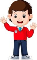 Cute boy cartoon good posing vector